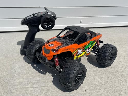 Remote Control Monster Truck, ATV 1:16 Scale, 2.4GHz 4WD, Electric Brushed Motor, Orange RC