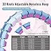65inch 32 Knots Plus Size Quiet Weighted Hula, Smart Detachable Fitness Infinity Hoop, 2 in 1 Waist and Abdominal Weight Loss for Women, Workout Exercise Equipment Hoop