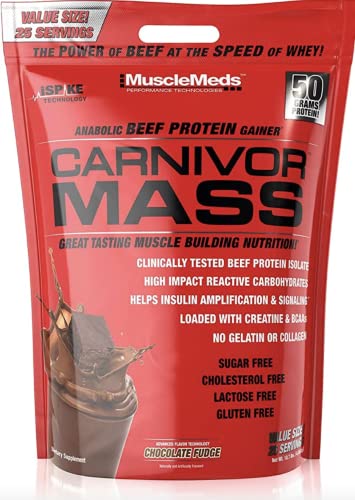MuscleMeds Carnivor Mass Proteina De Carne/Carbohidratos, Chocolate - 10 Lbs