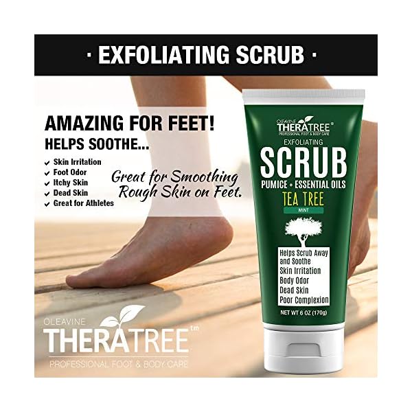Tea-Tree-Oil-Exfoliating-Scrub-with-Bamboo-Charcoal-Neem-Oil-Natural-Pumice-by-Oleavine-TheraTree Tea Tree Oil Exfoliating Scrub with Bamboo Charcoal, Neem Oil & Natural Pumice by Oleavine TheraTree