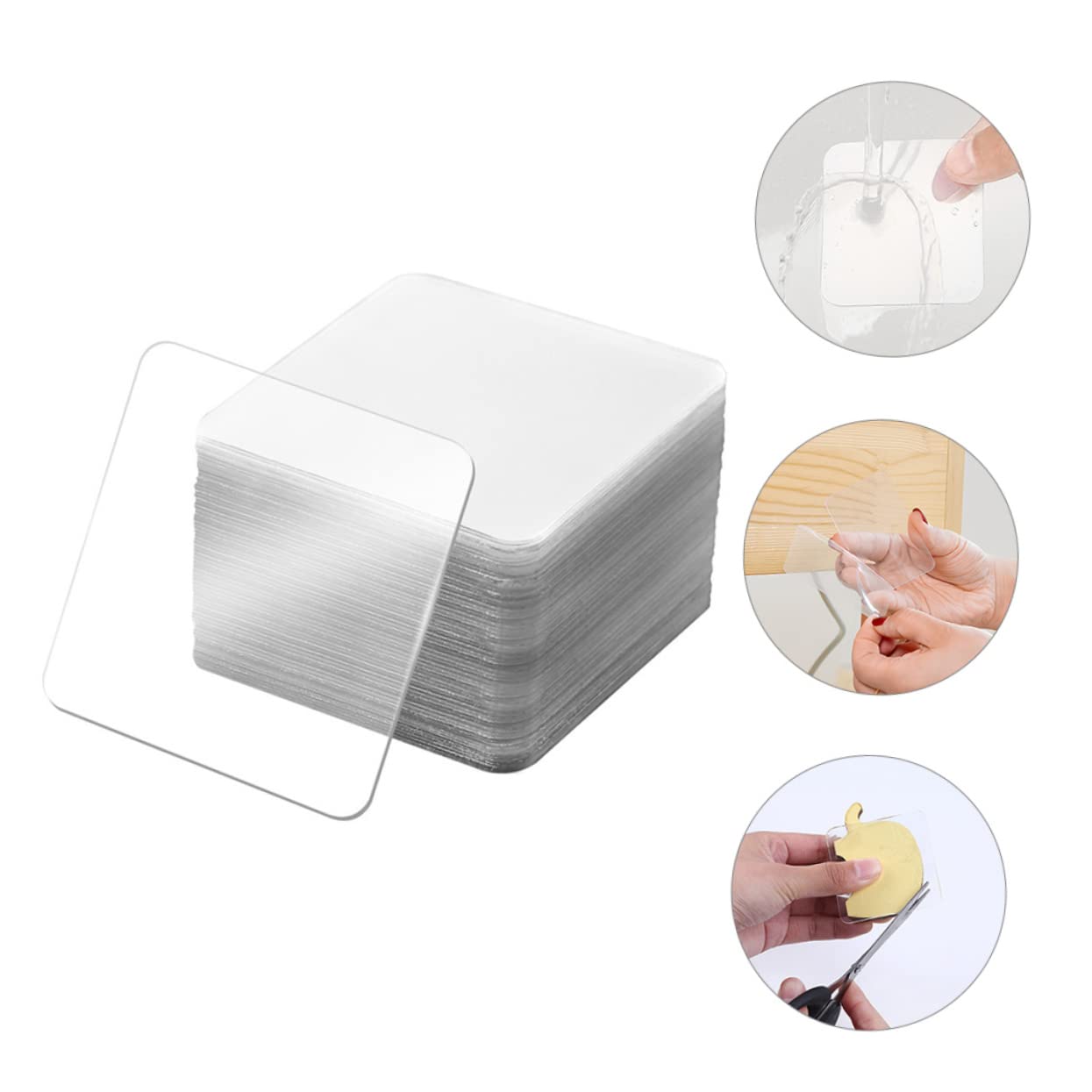 SHINEOFI 200 piezas Cinta Adhesiva Doble Cara Nano Transparente Unidades Cuadrada Fuerte Para Colgar Cuadros y Decoración Pared Sin Daños