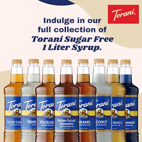 Image of Torani Sugar Free Strawberry Syrup 1 Liter with Pump - Keto & Zero Calorie