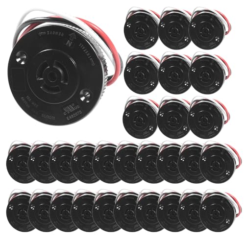 HQRP 30-Pack Photocell Sensor 3 pins Receptacle Light Switch Socket Dusk to Dawn Outdoor Plug Base Twist Lock for Led Flood Light, Outdoor Light, Garden Light, Street Light etc.