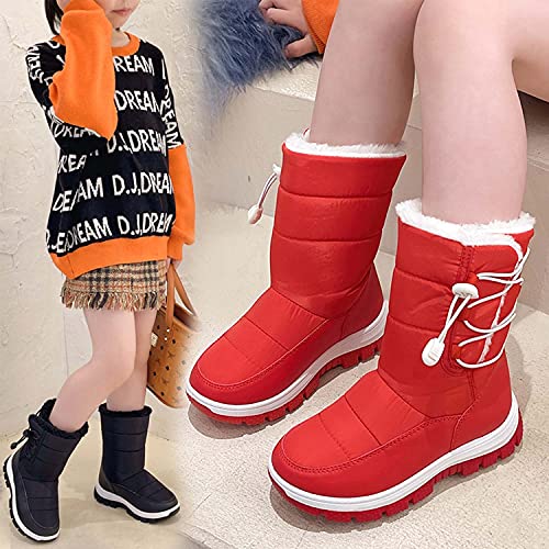 Meidiastra Kids Boys Girls Snow Boots Waterproof Anti Slip Winter Shoes Cold Weather Shoes 6