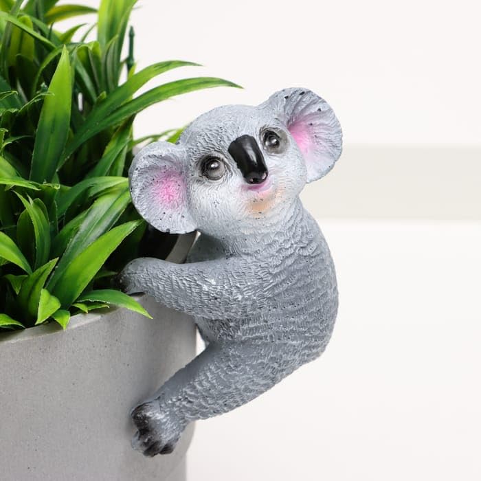 Vikarafty Planter Hook Koala Hanging Resin Animal Flower Pot Hugger Decor Planter Hanger Ornaments for Garden, Yard, Balcony (Koala) (Pack of 1), Grey-image-27