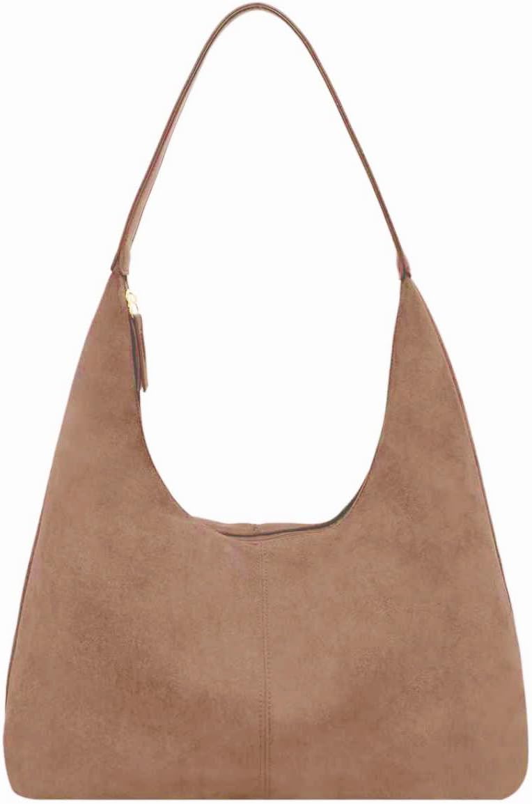Women’s Trendy Suede Tote Bag Shoulder Bags For Women Fall Underarm Bag Winter Hobo Bag Work Purses Suede Travel Handbag