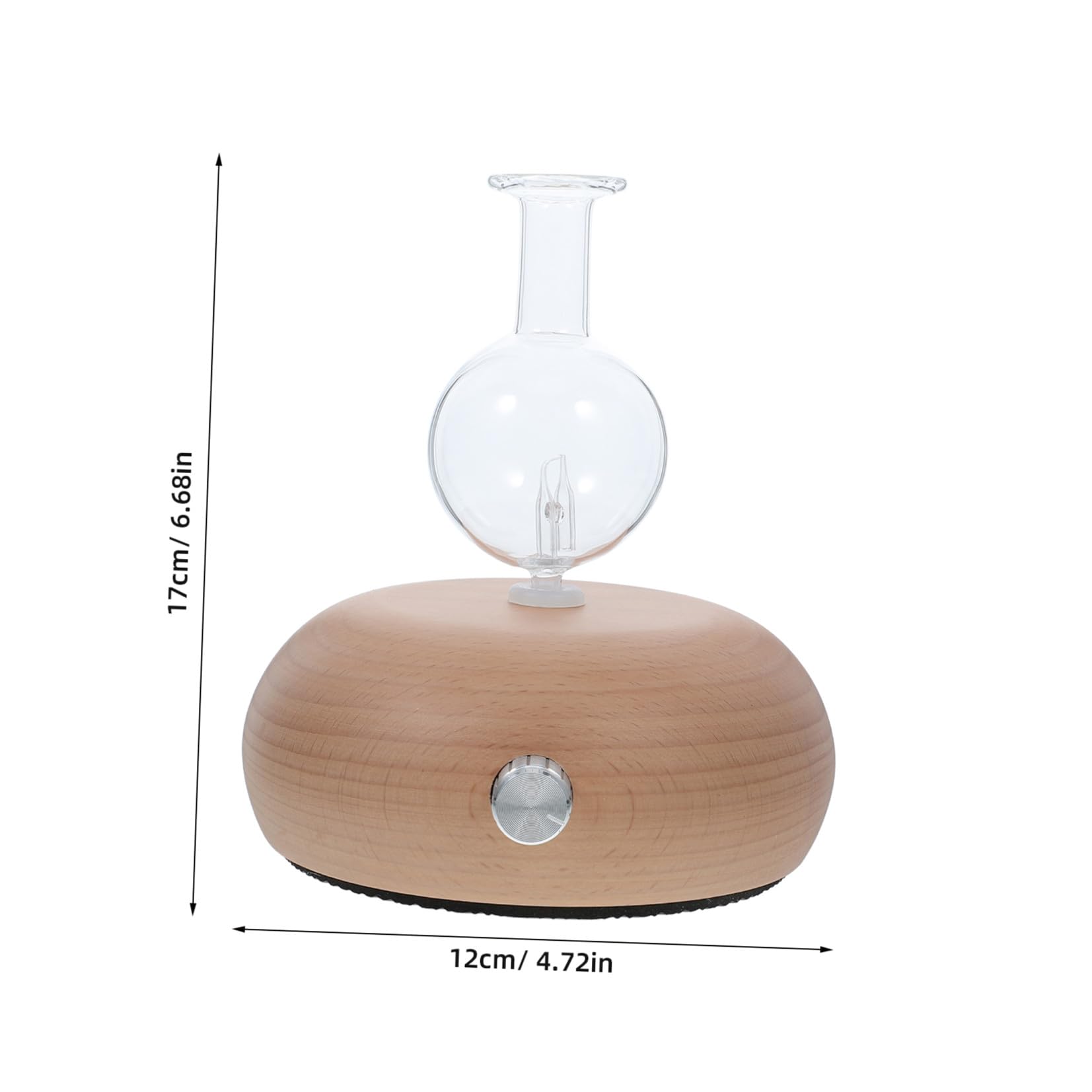 ibasenice Difusor de Aceites Esenciales para Aromaterapia con Base de Madera Natural Atomizador de Vidrio Funcionamiento Ultrasilencioso Compacto para Dormitorio y Oficina Varios Estilos