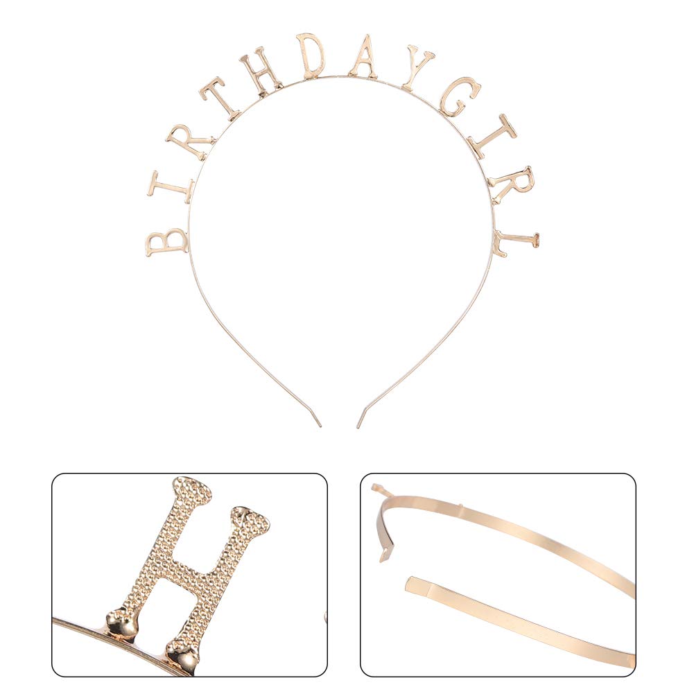 Geburtstagskrone & Schärpe Set – 'Birthday Girl' In Gold/Schwarz | Für Mädchen, Frauen | Stirnband & Satin-Schärpe Für Partys
