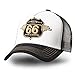 STARS & STRIPES Western-Mode Trucker Cap Route 66 – Schwarz & Weiß mit Bestickung & Mesh-Einsatz | Verstellbare Snapback-Cap