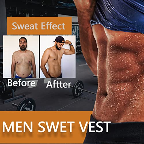 Bodysuner Sauna Suit Sweat Vest Workout Tank Top For Men Compression Workout Weighted Vest Blue,L/Xl #TOP4