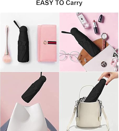 Miniatura 4 de TIME LOVER Paraguas compacto de viaje, mini paraguas plegable portátil con protección UV para lluvia, niñas y mujeres