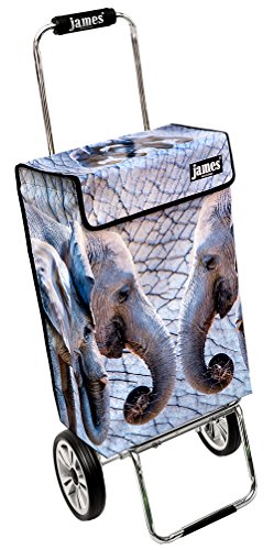 james® Einkaufstwagen Design Elefant Deluxe, moderner Einkaufstrolley, bunter Lifestyle Trolly, Rollkoffer, 40kg…