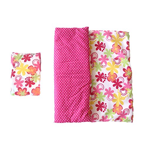 Olivia’s Little World Kleine Prinzessin 45 cm Puppen-Einzelbett, Gelb & Bettzeug Sommerblumenset TD-11929-1J