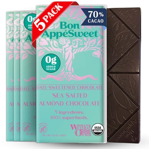 Bon Appesweet Date Sweetened Chocolate Bar - Sea Salted Almond