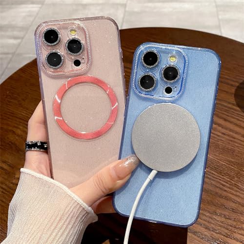 Film objectif strass et coque magnétique violette pour iPhone 12
