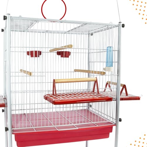 Viveiro Mega Calopsita Gaiola Grande Papagaio Periquito Casa (Branco/vermelho)