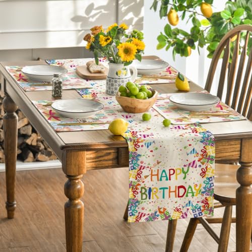 Artoid Mode PLACEMAT-BIRTHDAY-4PC-3045-005 Cake Animals Happy Birthday Placemats Set Of 4,12X18 Inch Seasonal Spring Table Mats thumb #4