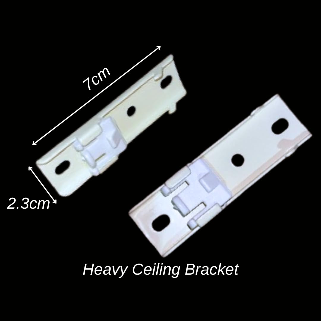 Jangirh Aluminum Jambo Silent Track Curtain Channel for Windows/Door/Office Size Upto 4 Feet Ceiling Fit/Complete Set with Runners, Hooks, End Caps, Wall Brackets, Screws & Wall Plugs, White (4 FEET) 3