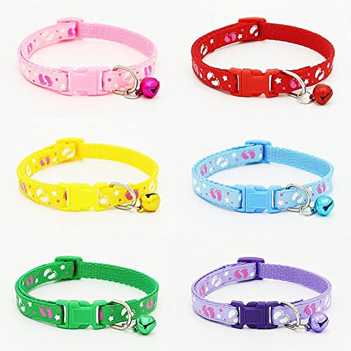 PSK-PET-MART-Nylon-Adjustable-Collar-Paw-Print-Cute-Small-Dogs-Puppy-Collar-for-Mini-Dogs-Cat-Collar-10-MM-Pink