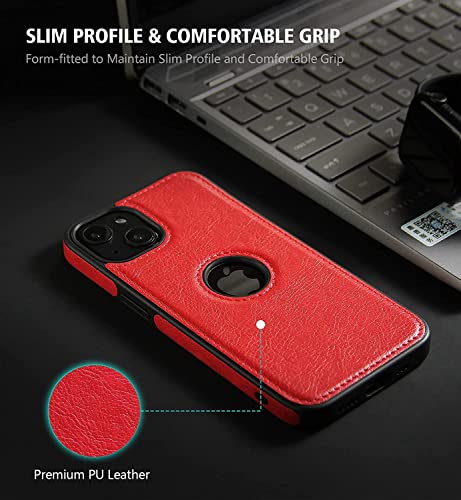 Image of Excelsior Back Cover Compatible with Apple iPhone 13 Mini | Premium PU Leather, Silicon | 360 Degree Protection (Red)
