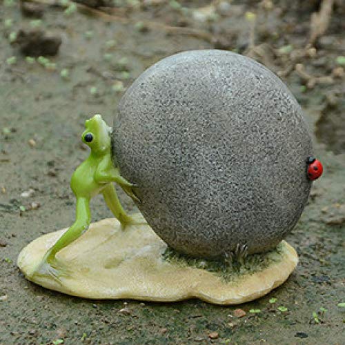 BRTTHYE Frog Stone Home Decor Miniature Fairy Garden Resins Animal Frog Outdoor Decoration Clay Flowerpots Room Decoration Accessories 9.5 * 6 * 7cm