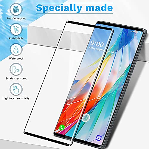 Image of [PACK 0F 1, Full 5D, Full Coverage Tempered Glass Screen Protector For LG Wing - Black