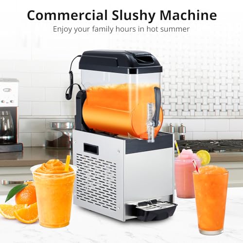 Image of Acekool Commercial Slushy Machine, 12L /3.2 Gal Frozen Margarita Machine Smoothie, Self-Cleaning, 500W Stainless Steel Slushie Machine for Snow Melts, Cocktails, Homes, Coffee Shops, Restaurants