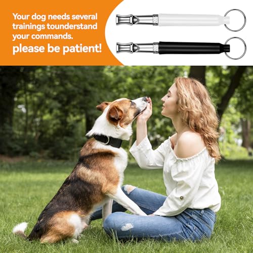 Uzndq 2 Pcs Hundepfeife,Hundepfeife Rütter Rückruf,Hundepfeife Hochfrequenz Lautlos,Hundezubehör Signalpfeife,Adjustable Bellen,Ultraschall Rückruf Hundepfeifen(Kostenloses Schlüsselband)