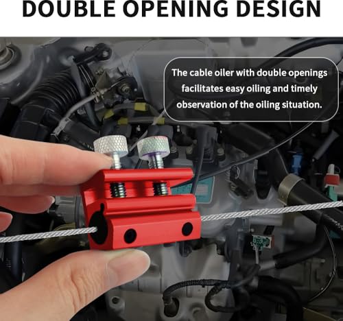 Image of Double-Headed Motorcycle Cable Luber Tool for Brake Cable Lubrication,Cable Lube Dispenser Motorcycle Tools for Motorcycles Bicycle Scooter,Universal Motorcycle Tools Cable Lube (Red)