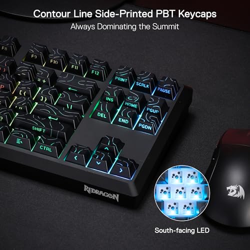 Image of Redragon K737 PRO Wireless 87 Keys Gasket Gaming Keyboard, 80% Premium CNC Aluminum Mechanical Keyboard, Hot-Swap South-Facing LED Socket, 5-Layer Noise Dampening, Side-Printed PBT Contour Line Keycap