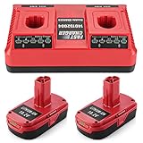 AYTXTG 2Pack 4.0Ah C3 Lithium Battery Replace for Craftsman 19.2 Volt Battery + 2 Port Craftsman 19.2v Charger
