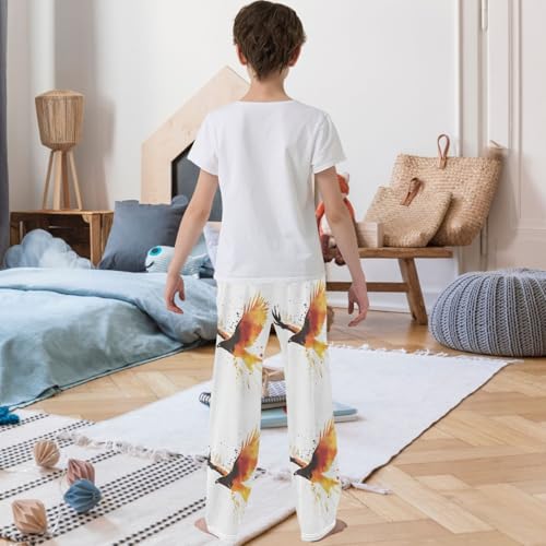 Boy's Pants Yellow Eagle Bird Jogger Pants Elastic Waist Long Bottoms Trousers with Pockets 6-14 Years3