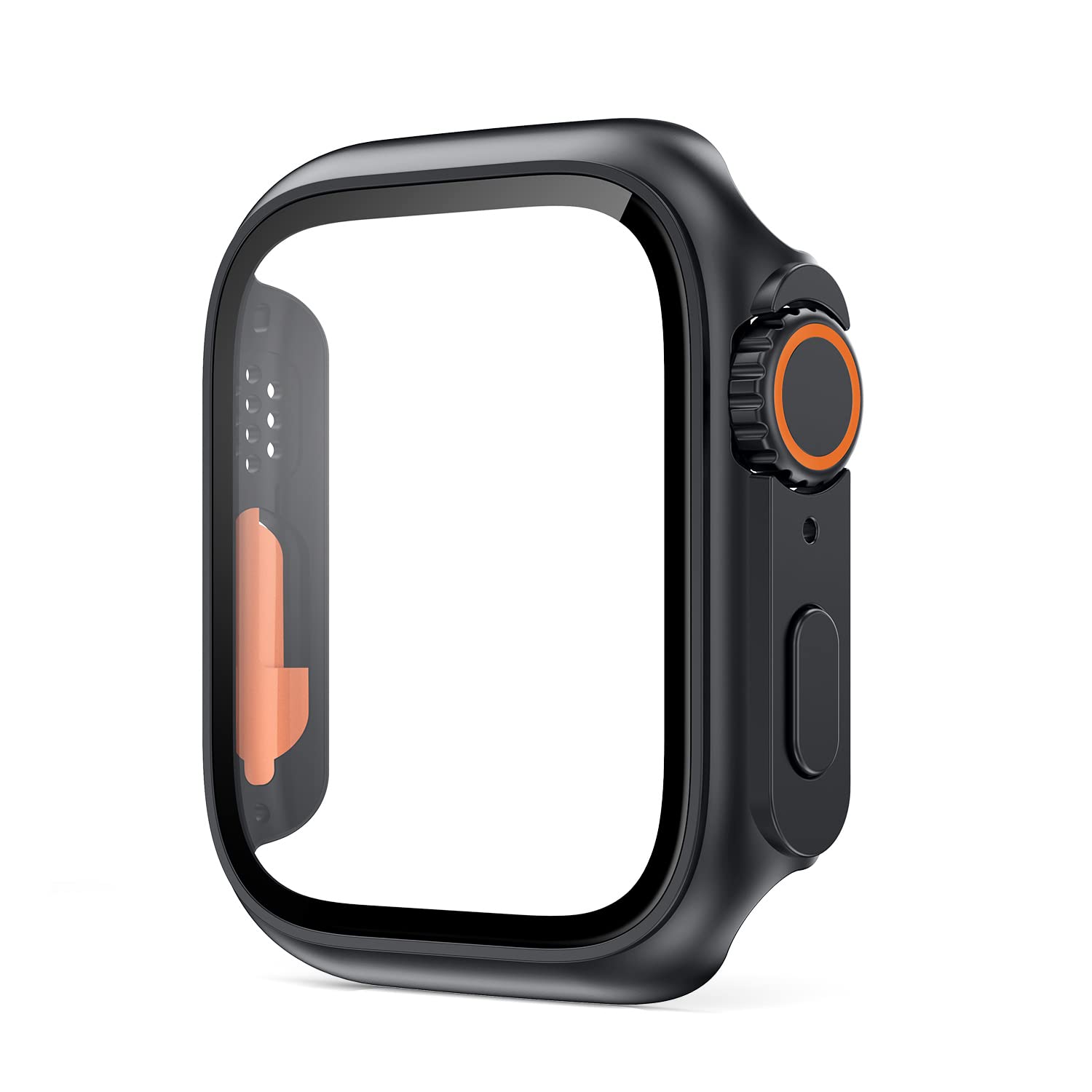 CZKE Funda PC Rígida para Apple Watch de 45mm, 41mm, 44mm, 40mm, 42mm, 38mm, Aspecto de Vidrio, Mejora Ultra iWatch Series 8, 7, SE, SE2, 6, 5, 4, 3 (Color: Negro, Tamaño: 44mm)