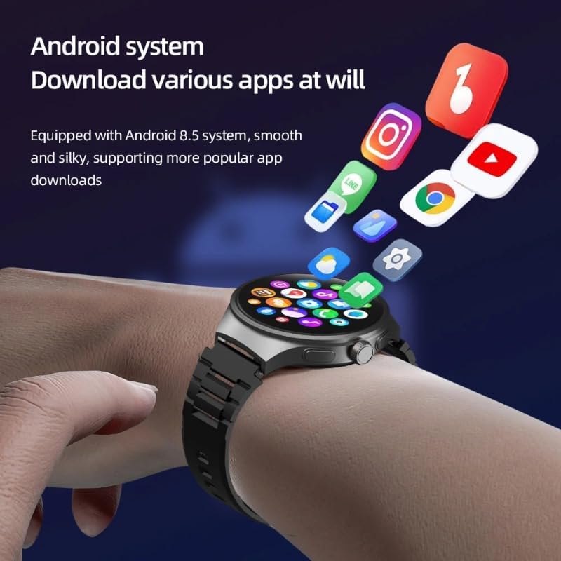 JINSHANGZI VP50 Smartwatch displaying various app icons on its screen, indicating Android system compatibility.