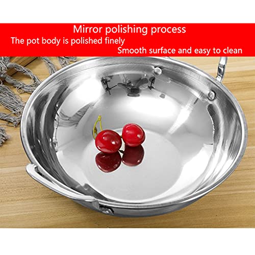 Wok de acero inoxidable con fondo redondo de 22.5 cm miniatura 5