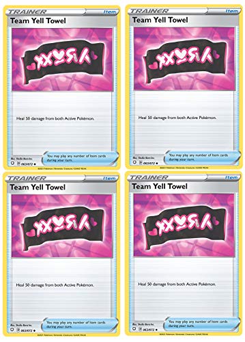 Pokemon Trainer Card Lot - Team Yell Towel 063 072 - Shining Fates - x4 Item Card Lot