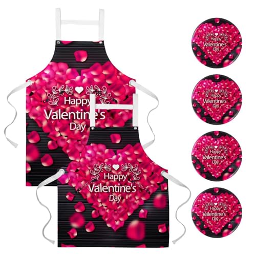 Tablier de serveuse pour restaurant et bistrot avec motif Happy Love