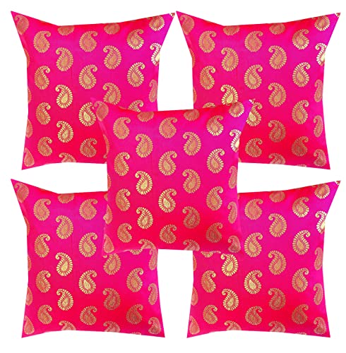 VIREO Dupian Jacquard Multi Colour Throw Pillow Covers/Cushion Covers - 12x12 inch Set of 5-Pink (B0BM6BTDBX) Amazon Price History, Amazon Price Tracker