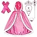 Tacobear Capucha Capa Princesa Disfraz Princesa Niña con Accesorios Corona Varita Mágica Guantes Collar Pulsera Anillo Pendientes Halloween Carnaval Fiesta Disfraces Princesa para Niñas (Rosa, M)