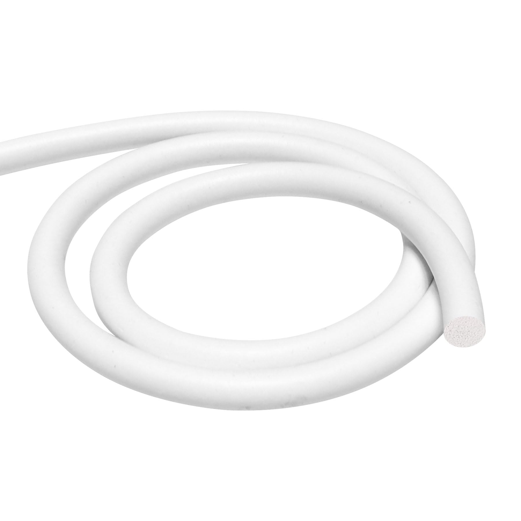 iMeistek Silicone Foam Seal Strip 6 mm Dia x 2 m, Round Silicone Sponge Rubber Weather Stripping Cord for Door and Window, Backer Rod, DIY Gasket, White
