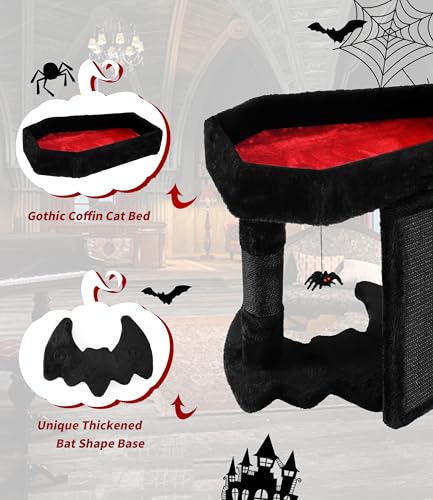 Árbol Rascador Gótico para Gatos con Cama Ataúd miniatura 7