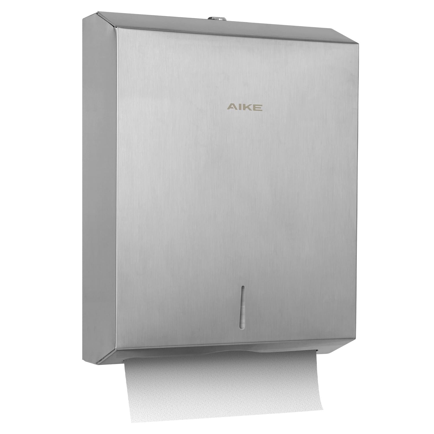 AIKE 400 Fogli Distributore di Asciugamani di Carta Commerciale in Acciaio Inox a Muro con Blocco AK5181 (H2 & Z-Fold Formato Carta Piegata 27 x 10 cm O Più Piccolo)