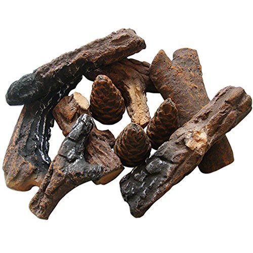 Hmleaf Gyg Small Wood-Like Ceramic Fireplace Logs 9 Pcs For All Types Of Indoor, Gas Inserts, Ventless & Vent Free, Electric, Or Outdoor Fireplaces & Fire Pits. Realistic Clean Burning #TOP28