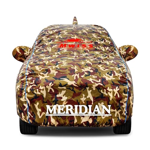 Image of Waterproof Car Cover for Jeep Meridian | Dustproof, UV & Scratch Resistant Soft Cotton Lining | Triple Stitched, Mirror Pockets & Elastic Hem | Jungle