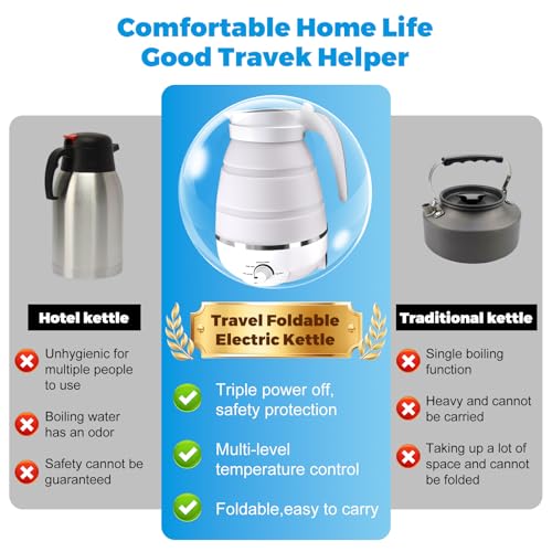 Hervidor eléctrico plegable portátil Qivine 600ml miniatura 5