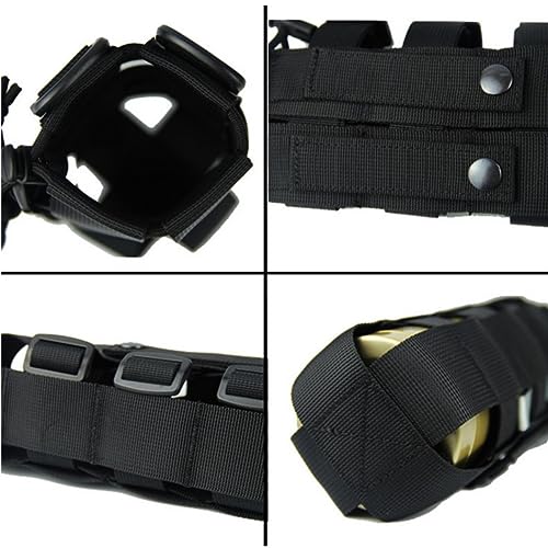 HOUSON 2 PCS Tactical Water Bottle Pouch, Molle Bottle Holde Water Bottle Bags Black - Image 3