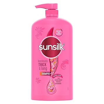 Sunsilk Lusciously Thick & Long Shampoo With Keratin, Yoghurt Protein & Macadamia Oil For 2X thicker & Fuller Hair, 1 Ltr