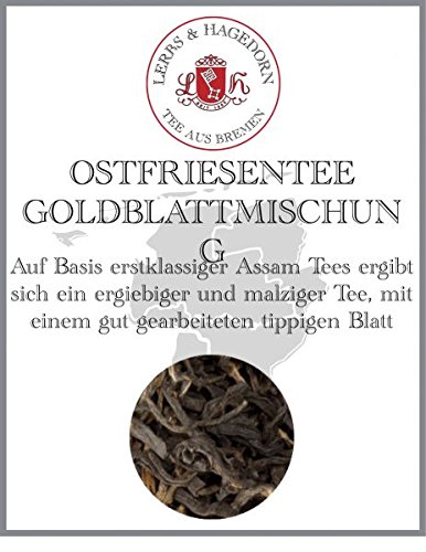 Lerbs & Hagedorn, Schwarztee Mischung Ostfriesen Tee Goldblatt | Tanninhaltig, Kräftig, Nachhaltig 2kg Ca. (162 Liter)