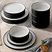 Noritake ColorTex Stone Black 12-Piece Dinnerware Set, Service for 4