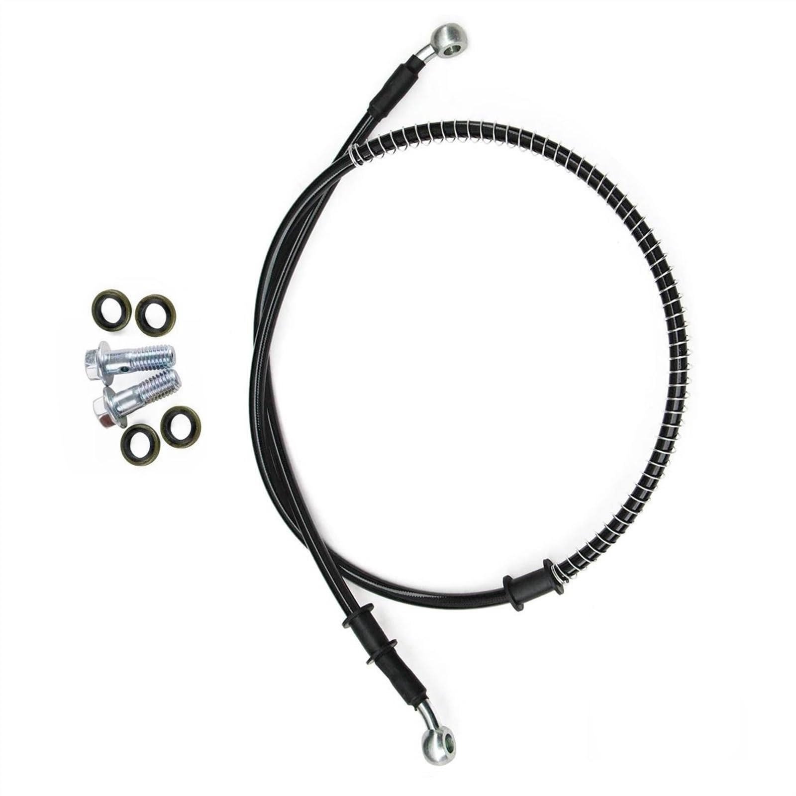 Ksxzw Black- Silver Motorbike Part M8 28°-28° 2000Mm/200Cm Motorcycle Brake Oil Hose Motorbike Replacement Accessories